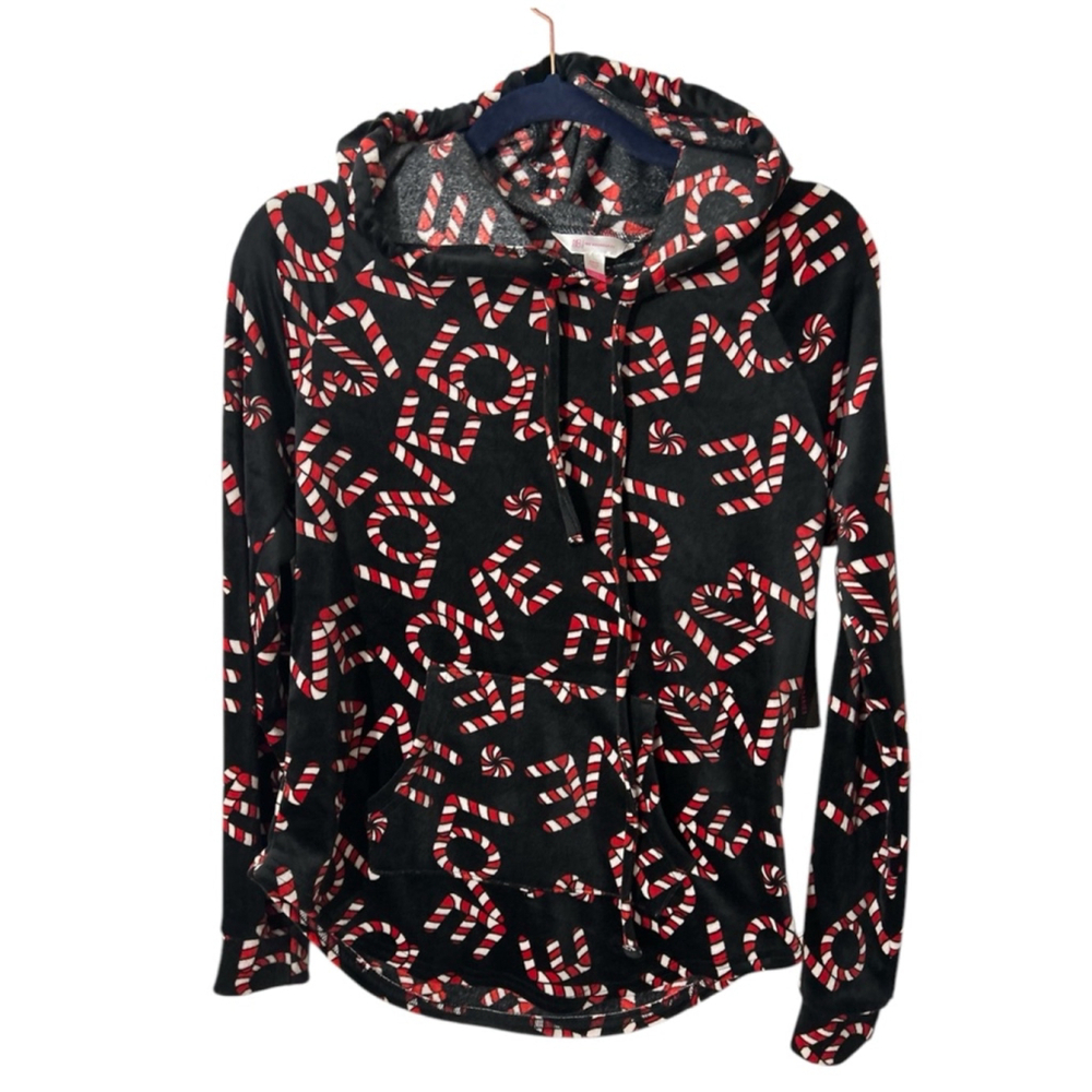 Juniors Candy Cane Love Hoodie Small